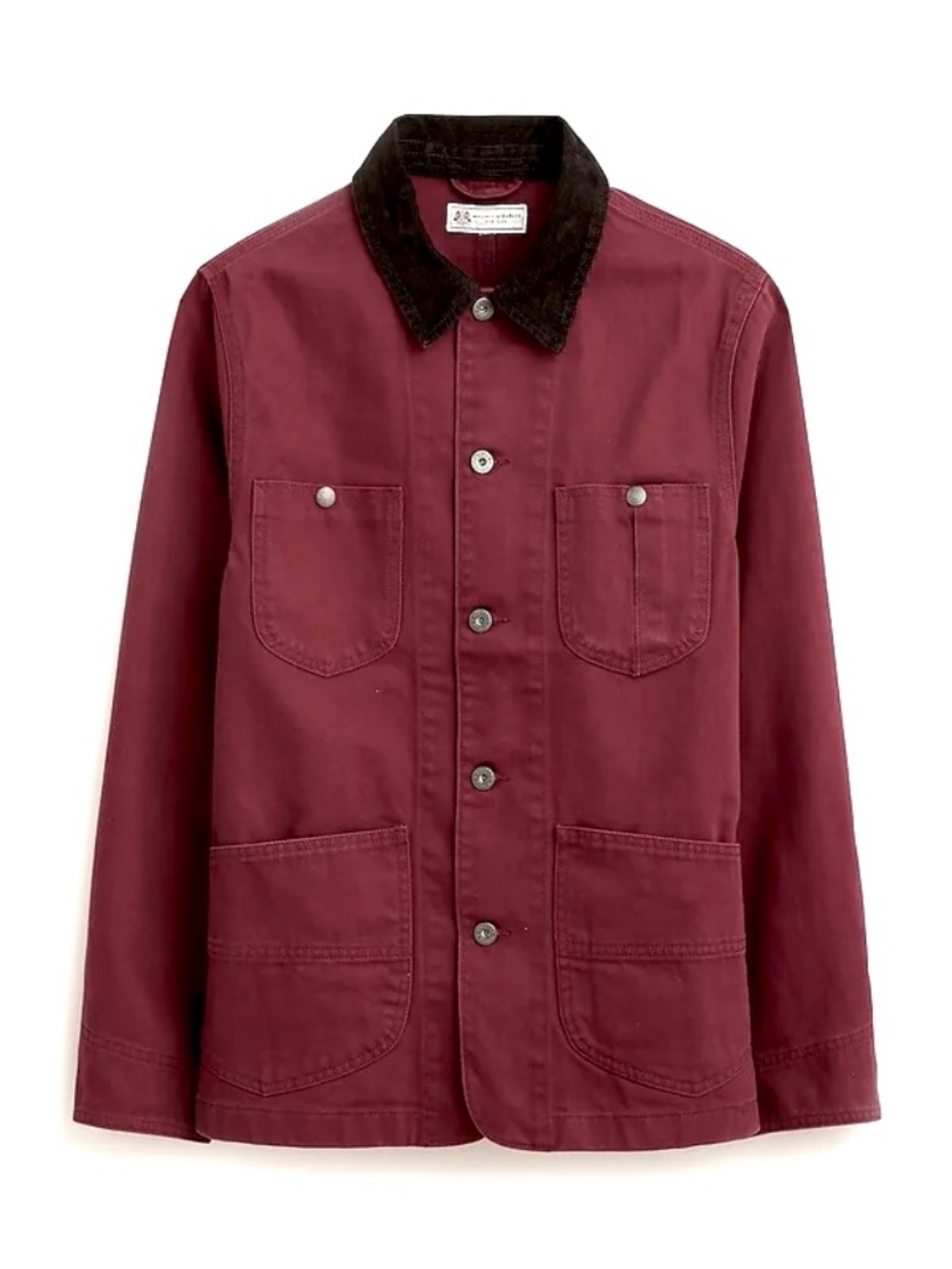 J. CREW WALLACE & BARNES Lightweight Twill Chore Jacket in Burgundy - S
